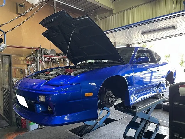 滋賀オートライフハノ　日産「180SX」(RPS13)の車検＆整備とオイル交換