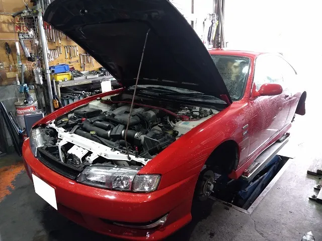 滋賀オートライフハノ　日産「シルビアQ`s」(S14)の車検＆整備とブレーキフルード交換