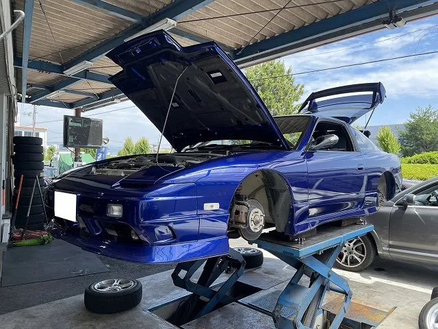 滋賀オートライフハノ　日産「180SX」(RPS13)の車検＆整備とオイル交換