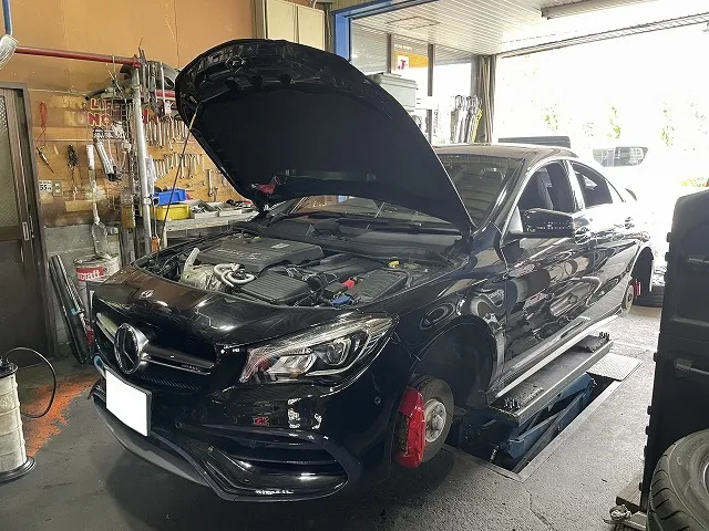 滋賀オートライフハノ　輸入車「ベンツ CLA45 AMG」(W117)の車検＆整備とOBD診断