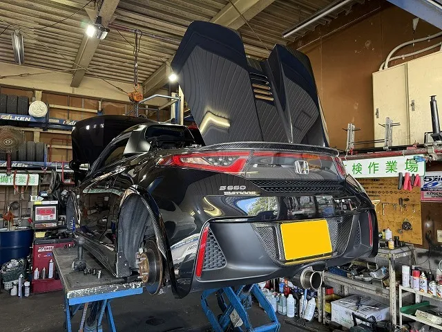 滋賀オートライフハノ　ホンダ「S660」(JW5)の車検＆整備とブレーキフルード交換