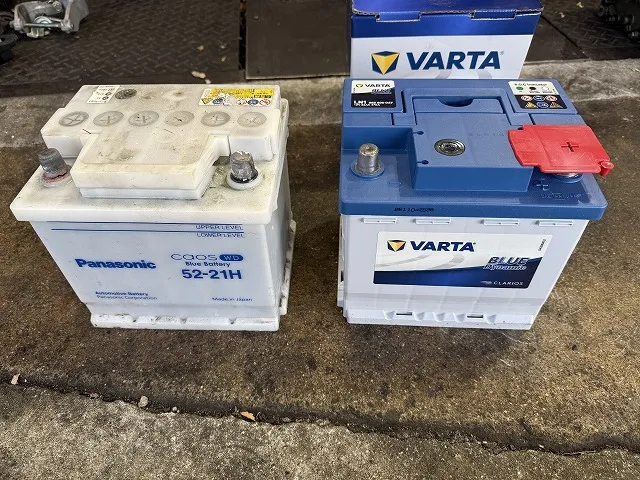 滋賀オートライフハノ　輸入車「VWアップ」の持ち込みバッテリー交換（VARTA）