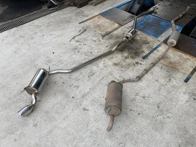 滋賀オートライフハノ ホンダ「ライフ」(JC1)の持込マフラー交換とテールパイプ溶接加工(無限)