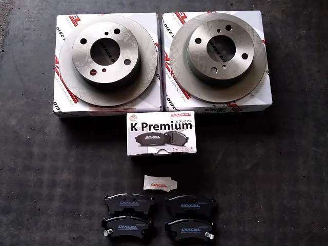 滋賀オートライフハノ　スズキ「ワゴンR」(MH21S)のブレーキパッド＆ローター交換（ディクセル製KSセット）※フロント
