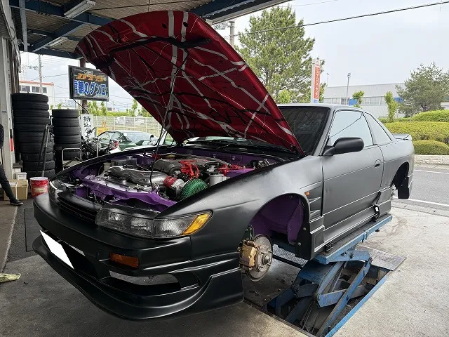 滋賀オートライフハノ　日産「シルビア」(PS13)の車検＆整備とフルード交換