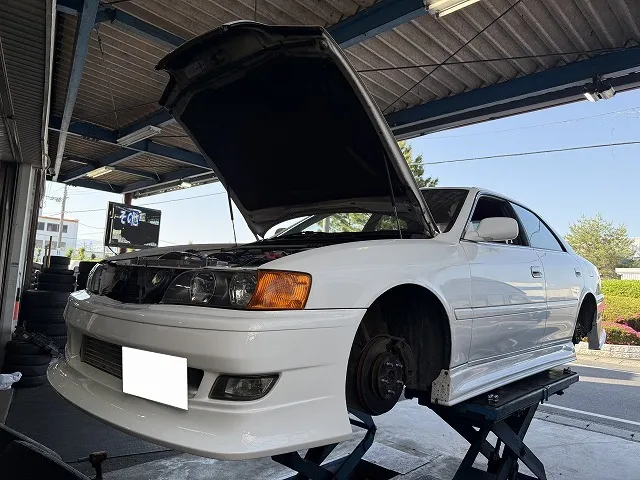 滋賀オートライフハノ　トヨタ「チェイサー ツアラーV」(JZX100)の車検＆整備とオイル全交換