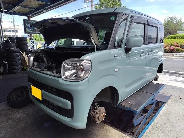 滋賀オートライフハノ　スズキ「スペーシア」(MK53S)の車検＆整備とブレーキフルード交換