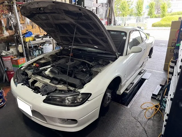 滋賀オートライフハノ　日産「シルビア」(S15)の車検＆整備とタイヤ交換