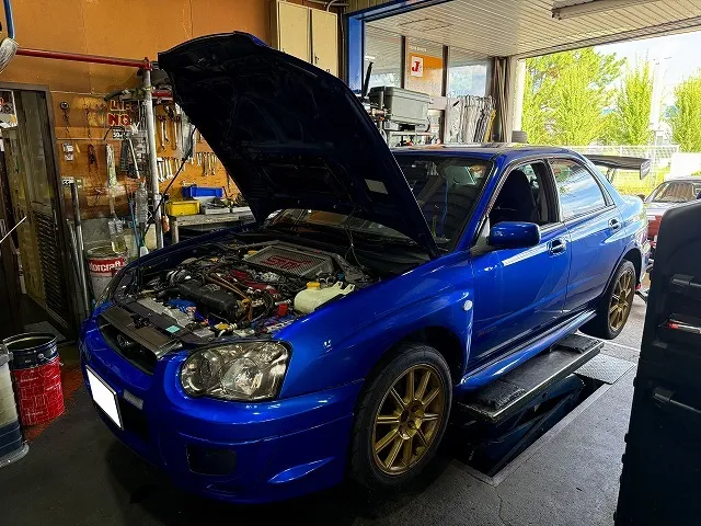滋賀オートライフハノ　スバル「インプレッサWRX STI」(GDB)のクラッチ交換（ORC409D）とマフラー溶接修理