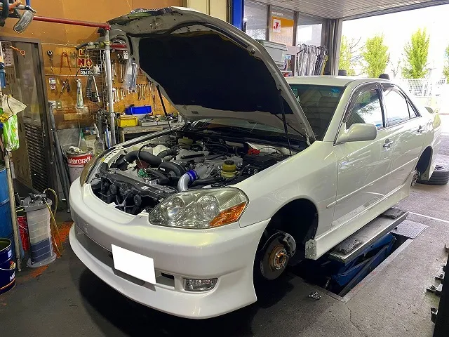 滋賀オートライフハノ　トヨタ「マークⅡ iR-V」(JZX110)の車検＆整備とブレーキフルード交換