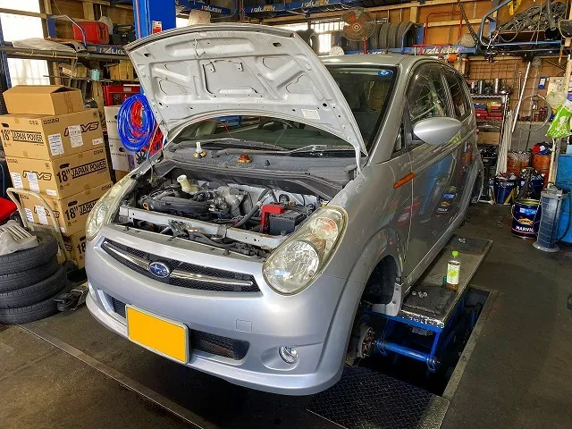 滋賀オートライフハノ スバル「R2」(RC1)の車検&整備とオイル交換